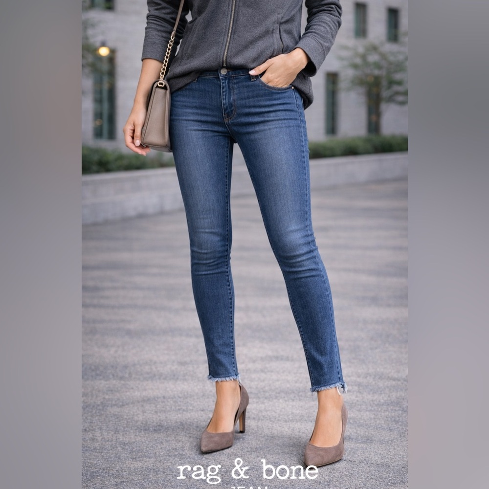 rag & bone Ankle Skinny Jeans in Alembic Wash, Size 28